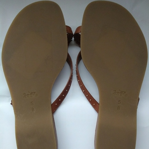 Coach Deni Feather Embellished Flat Sandals Sz5 - Picture 4 of 8
